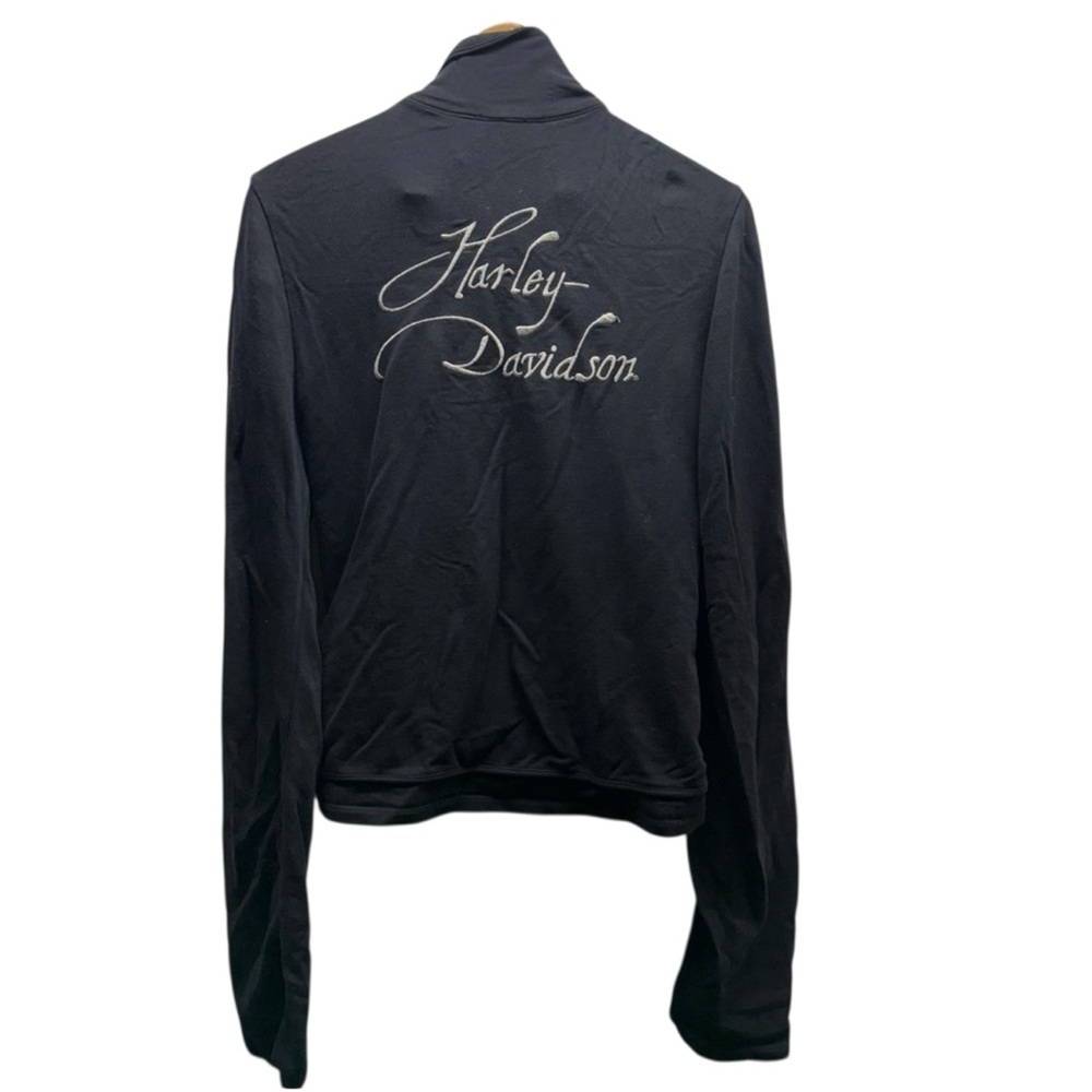 Harley Davidson Y2K Silver Logo Zip Up Jacket
